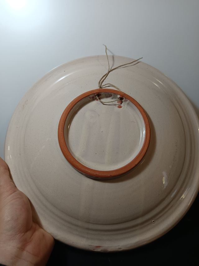 Plato cerámica antiguo craquelado