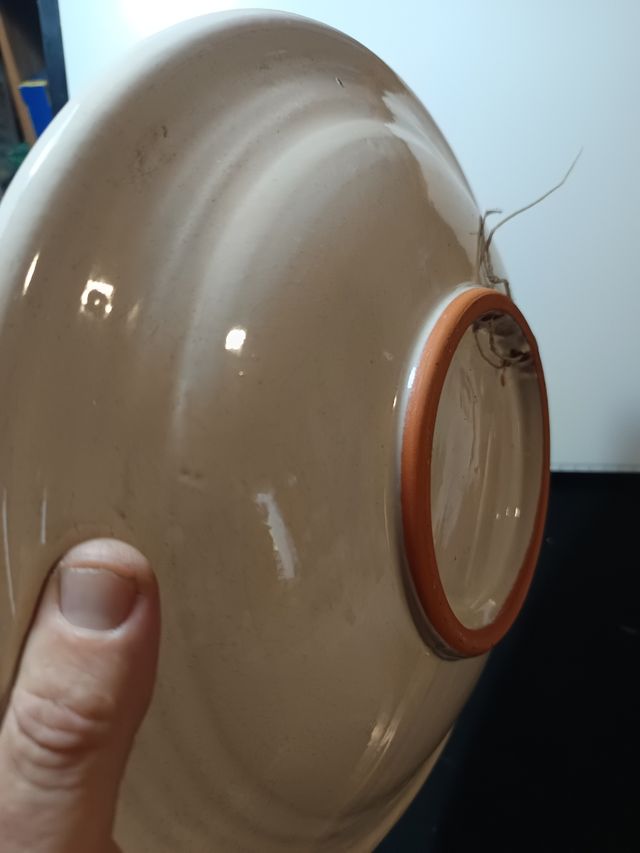 Plato cerámica antiguo craquelado