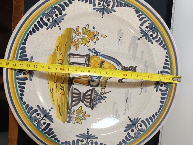 Plato cerámica antiguo craquelado