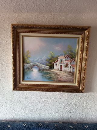 Cuadro paisaje óleo 75x60cm