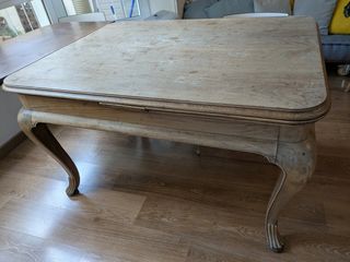 Mesa comedor madera extensible + sillas