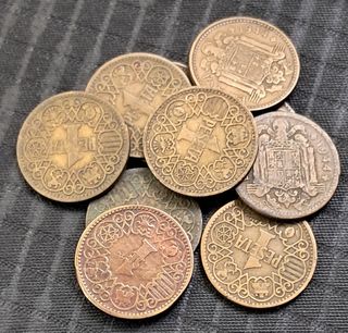 10 Monedas 1 Peseta 1944 franco.