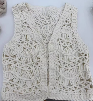 Chaleco crochet blanco mujer