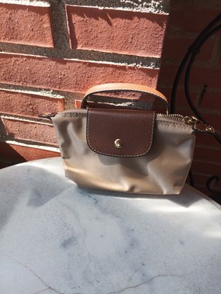 Bolso mini beige y marrón