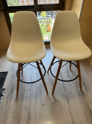 2 Taburetes de cocina blancos