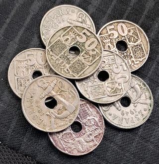 8 Monedas España 50 Céntimos (1949-1963)