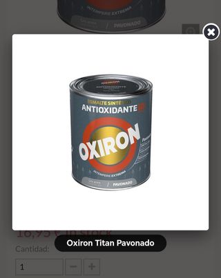 Lote de 3 botes  oxiron Titan Pavonado 750ml gris 