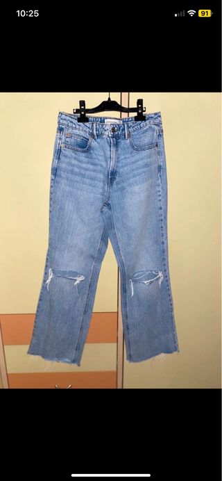 Jeans Strappati L - Blu