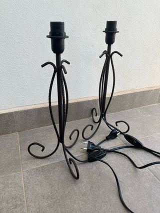 2 pies de lámparas metal marrón oscuro
