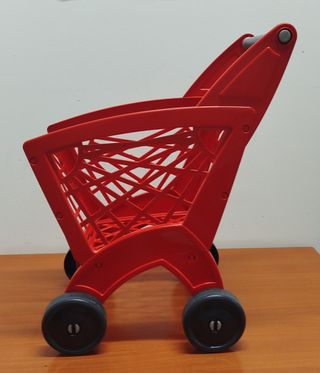 Carrito compra juguete rojo