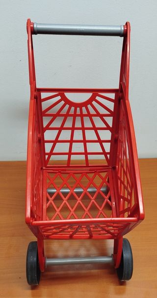 Carrito compra juguete rojo