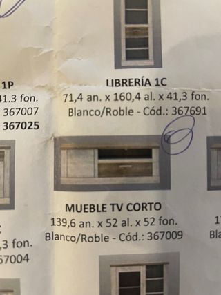 Mueble TV 2 cajones - Madera