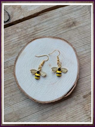 Pendientes abeja dorados