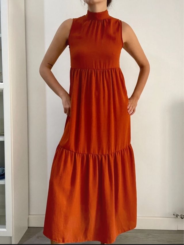 Vestido largo naranja