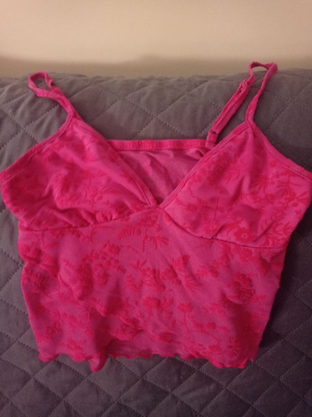 Top rosa transparente