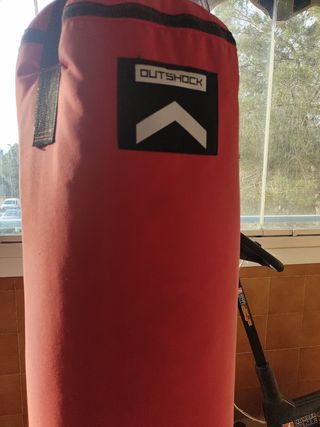 Saco boxeo rojo - Entrenamiento y 2 pares de guant