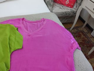 3 Blusas amplias - Verde, Rosa, Morada