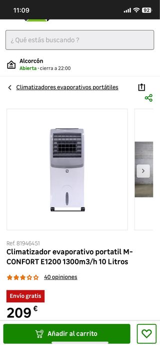 Climatizador evaporativo M-CONFORT E1200