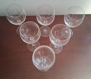 6 Calici Vetro Vintage Anni '70