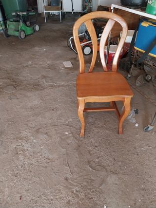 Silla madera maciza marrón