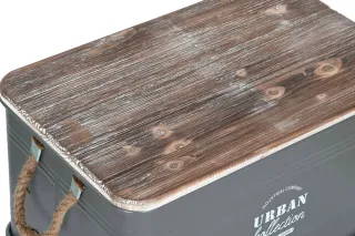 3 cassapanche vintage in metallo e legno