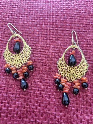 Pendientes Coral & Ónix