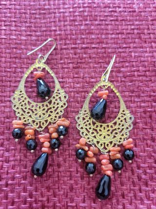 Pendientes Coral & Ónix