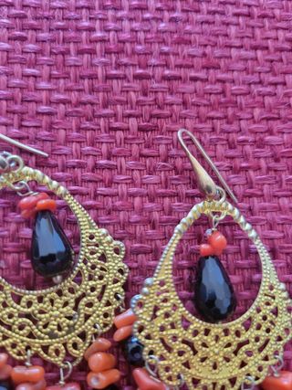 Pendientes Coral & Ónix