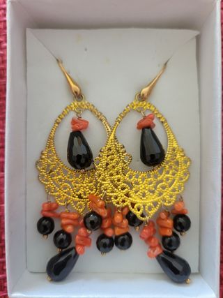 Pendientes Coral & Ónix