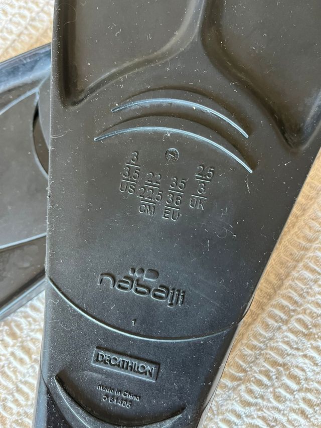 Aletas natación Nabaiji negras - Talla 36