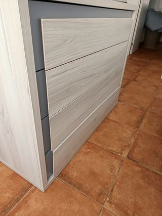Cómoda 4 cajones - Gris/Blanco
