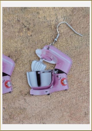 Pendientes batidora rosa