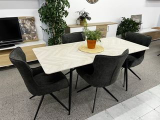 Mesa Comedor Gris - 4 Sillas + PORTE GRATUITO