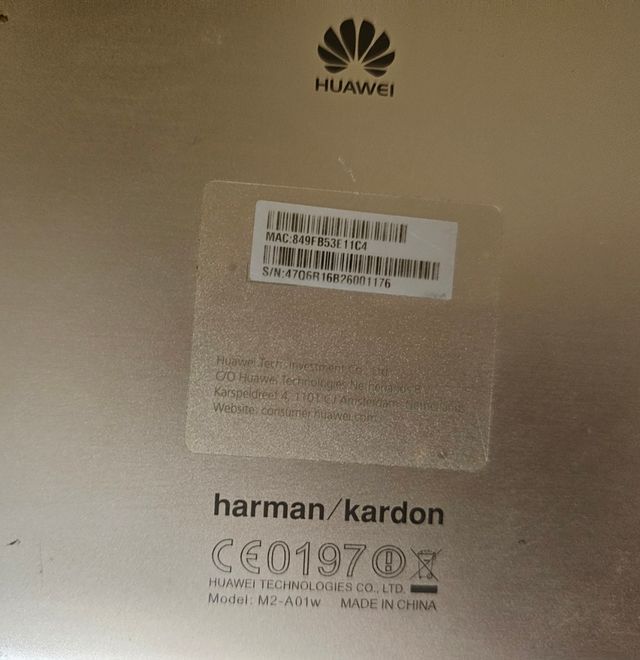 Tablet 
Huawei MediaPad M2-A01w