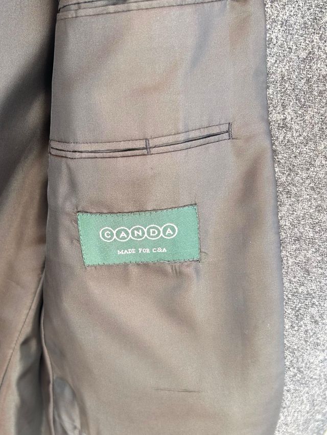 Americana lana gris jaspeada hombre