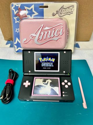 Nintendo DS Lite rosa e nera + giochi