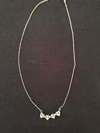 Collar plata corazones