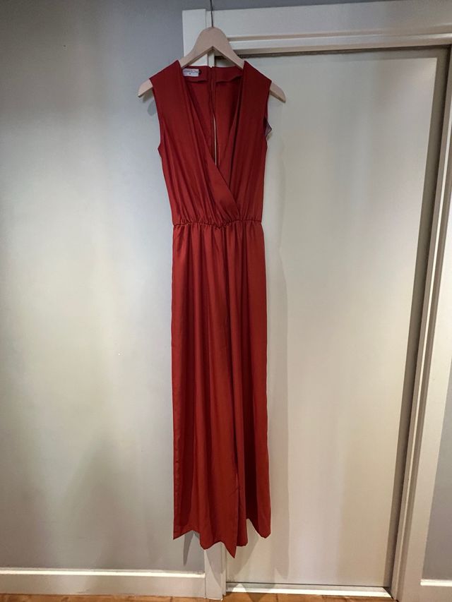 Mono largo elegante rojo teja