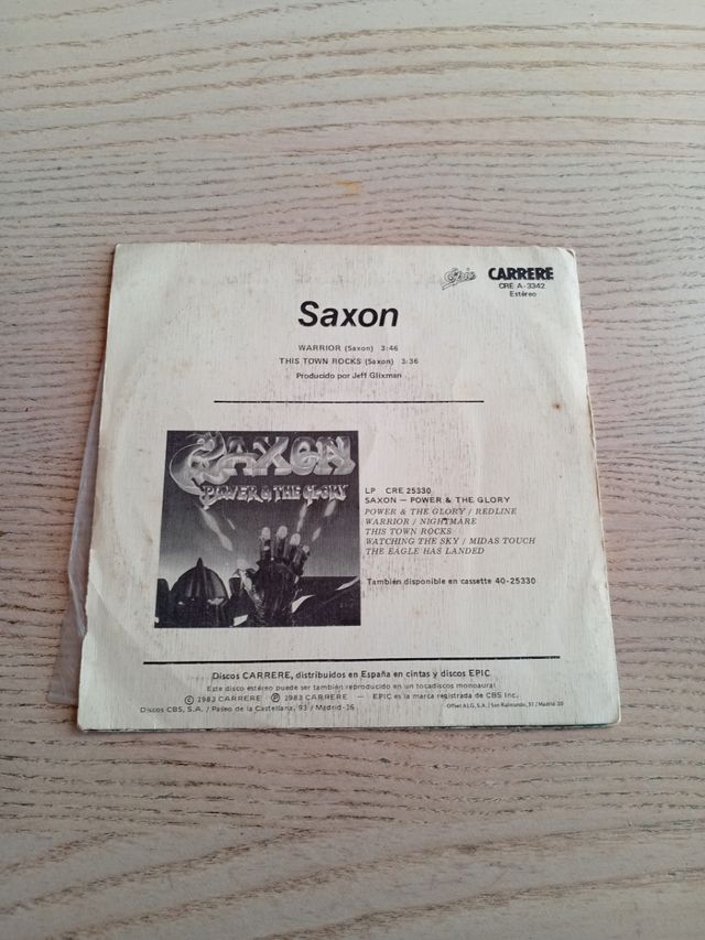 Single Vinilo Saxon - Warrior