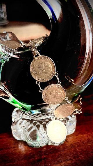 Pulsera monedas plata siglo XX
