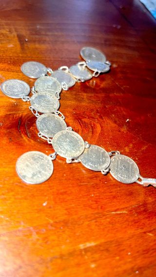 Pulsera monedas plata siglo XX