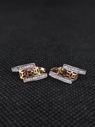 Pendientes oro18k irregular circonitas051-04-00370
