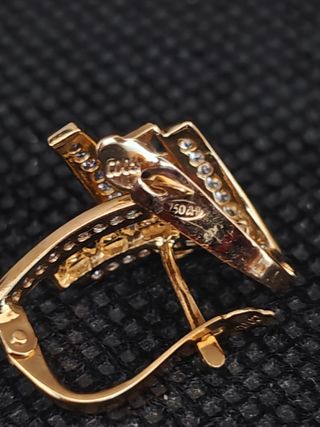 Pendientes oro18k irregular circonitas051-04-00370