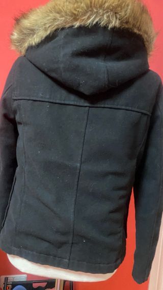 Abrigo paño mujer azul marino