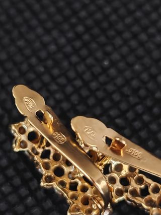 Pendientes oro 18k flores circonitas051-04-00373