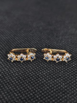 Pendientes oro 18k flores circonitas051-04-00373