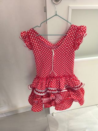 Traje gitana niña rojo lunares - Talla 4