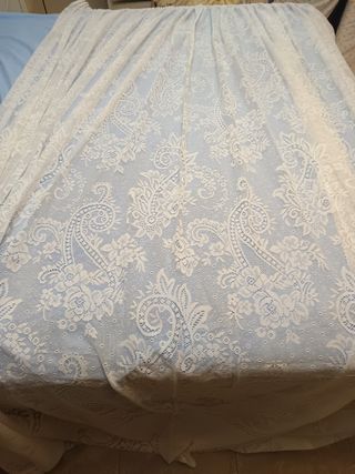 Cortina encaje blanco vintage