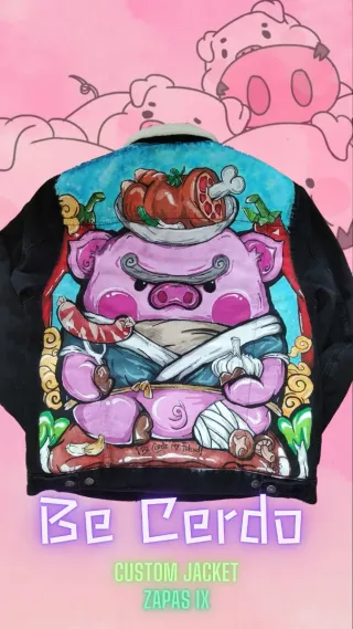 Cazadora vaquera pintada a mano