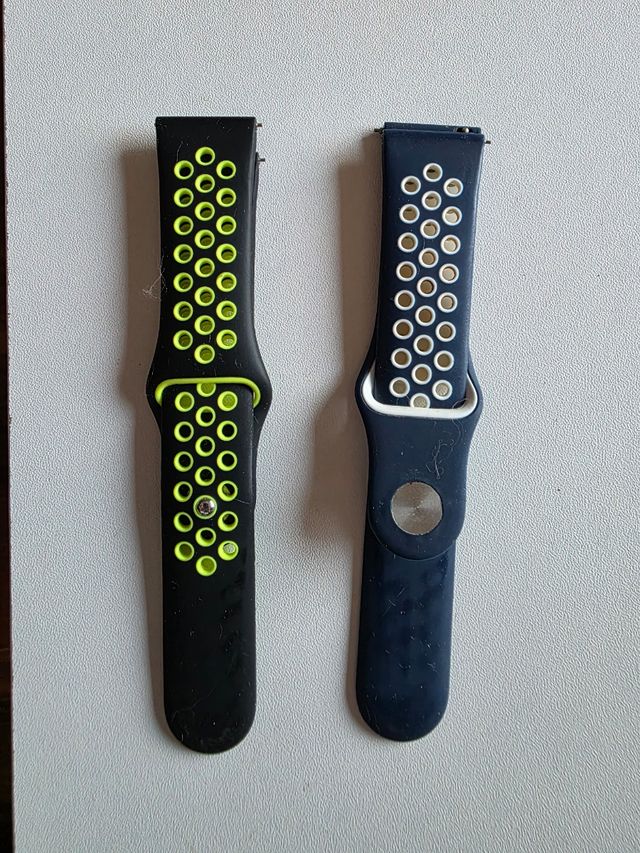 2 correas Smartwatch: Azul marino y amarilla
